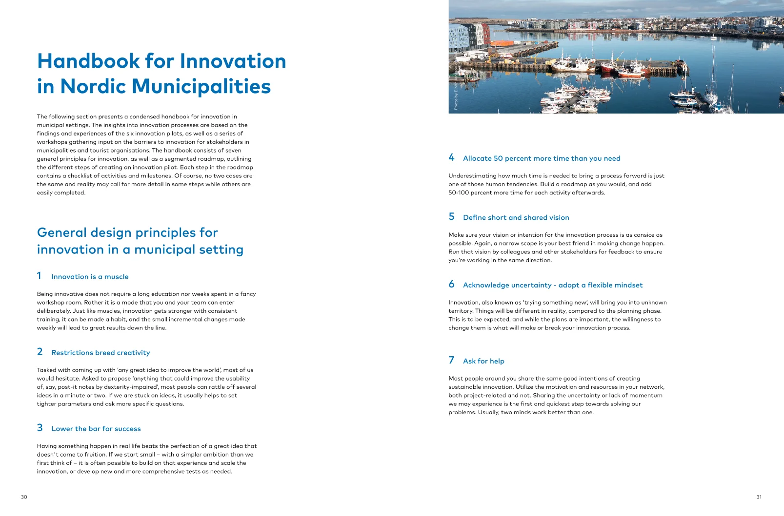 Sustainable Tourism in Nordic Harbout Towns — publication design by Cláudia Noronha