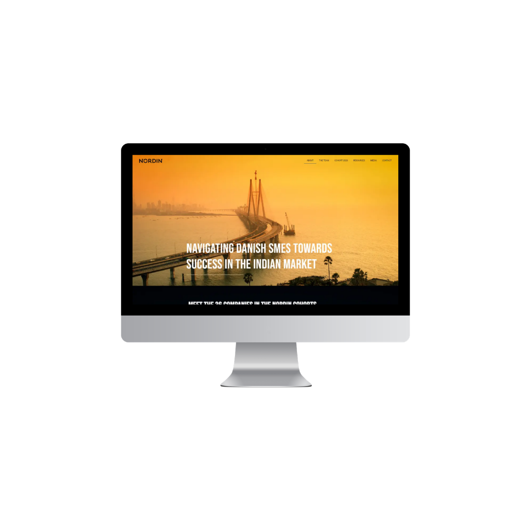 Nordin website homepage — Website design by Cláudia Noronha