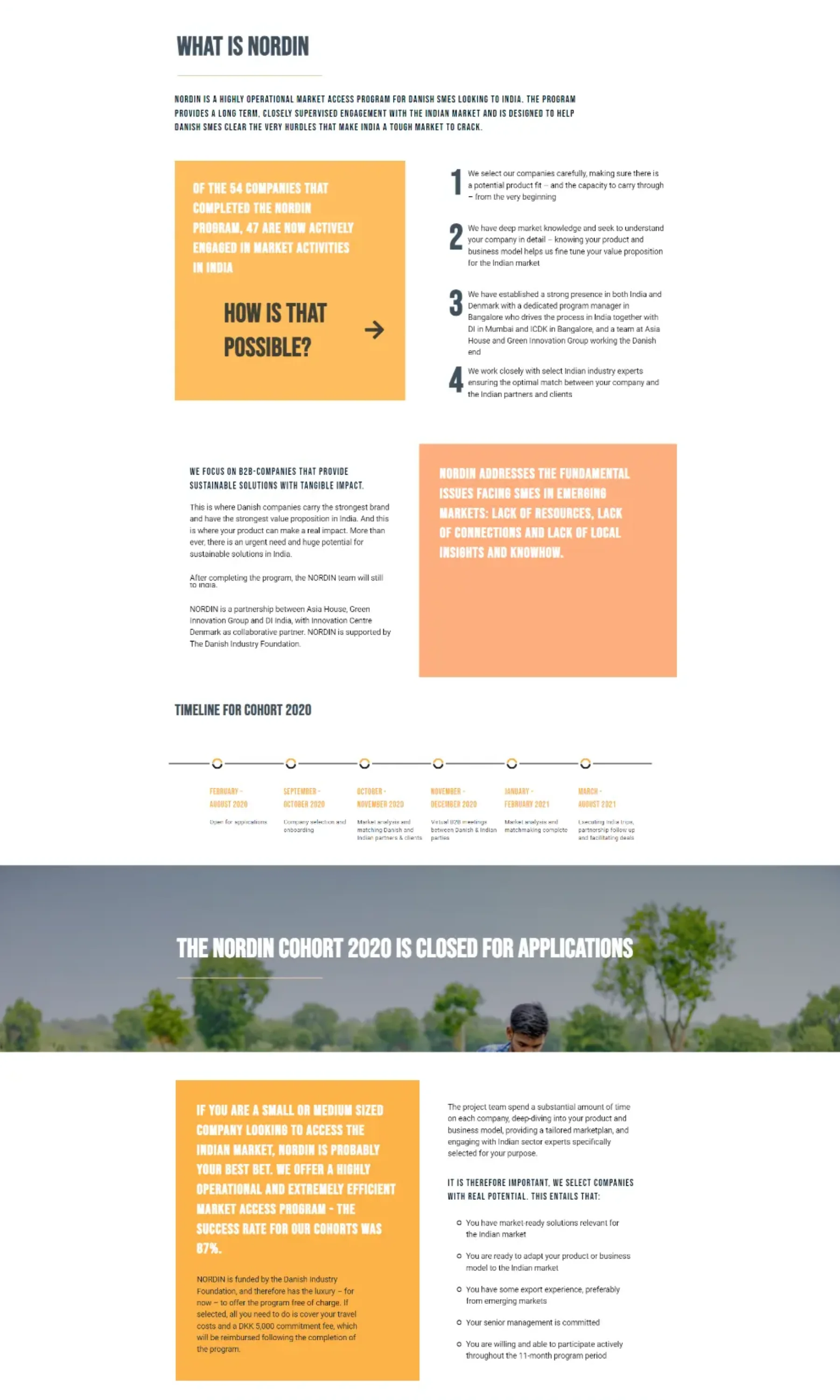 Nordin website homepage — Website design by Cláudia Noronha